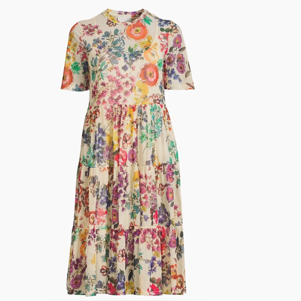 Johnny Was
Evalon Floral Mesh Tiered Dress
